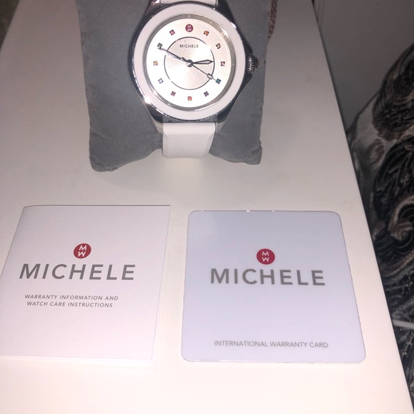 Michele cape silver diamond watch main image 5